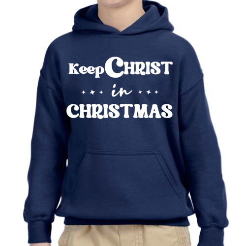 Uniquely You Youth Youth Hoodie, Keep Christ In Christmas Print