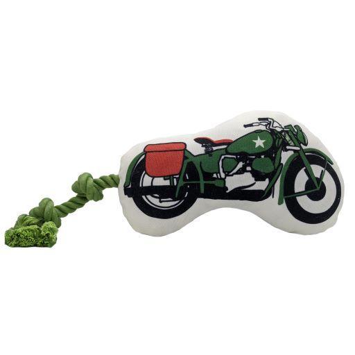 Military Motorcycle Plush Dog Toy | Amber Blackberry