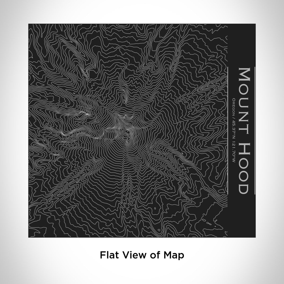 Mount Hood - Oregon Engraved Topographic Map Tumbler in Matte Black