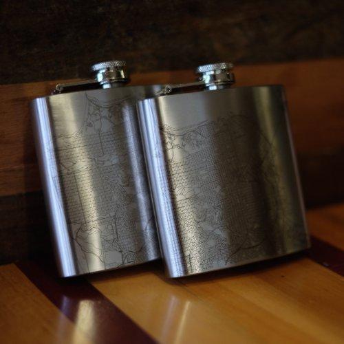 Mount Wilson - Colorado Engraved Topographic Map Hip Flask
