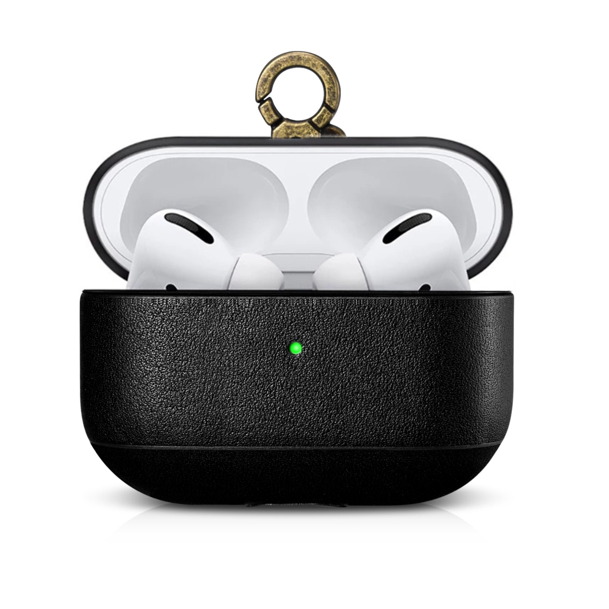 Custom AirPods Pro Nappa Leather Case with Metal Clip | Black Brown