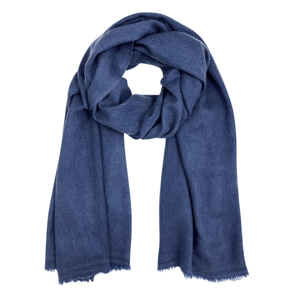 Navy Handloom Cashmere Scarf