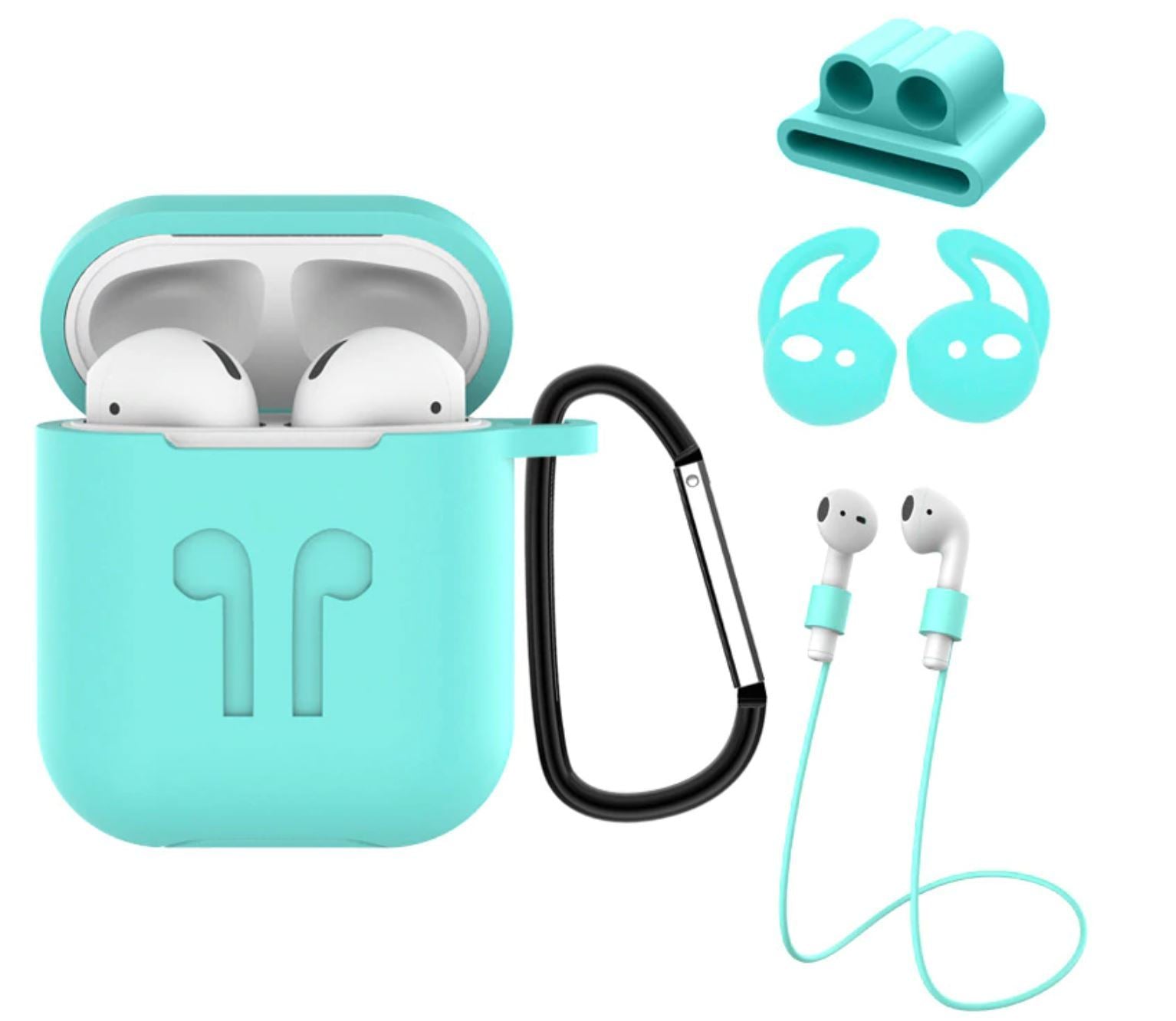 Apple AirPods 1 & 2 Strong Case Gear Bundle 5 in 1 Combo Accessories