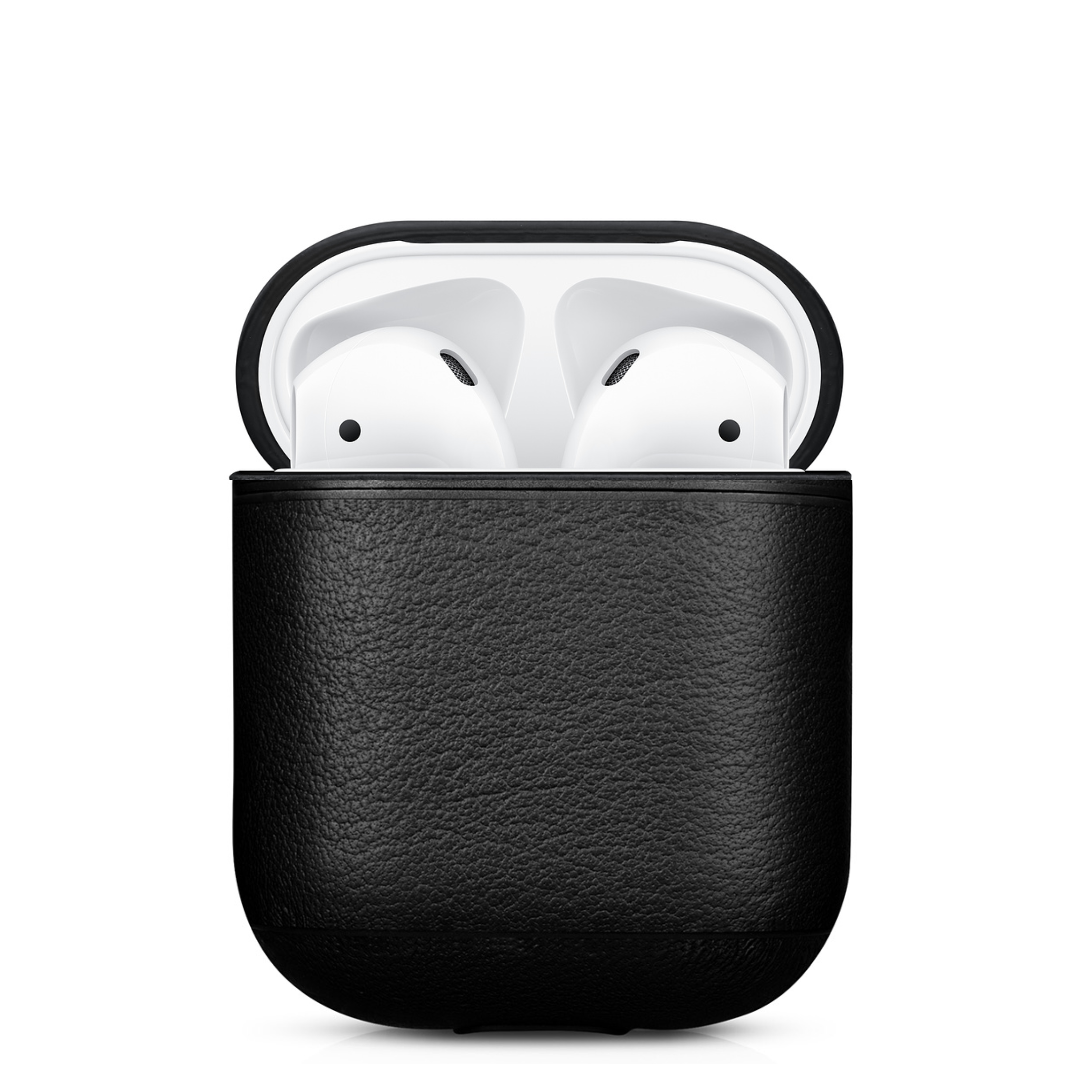 Leather AirPods 1 & 2 Case with Color Embossing, Black Edition