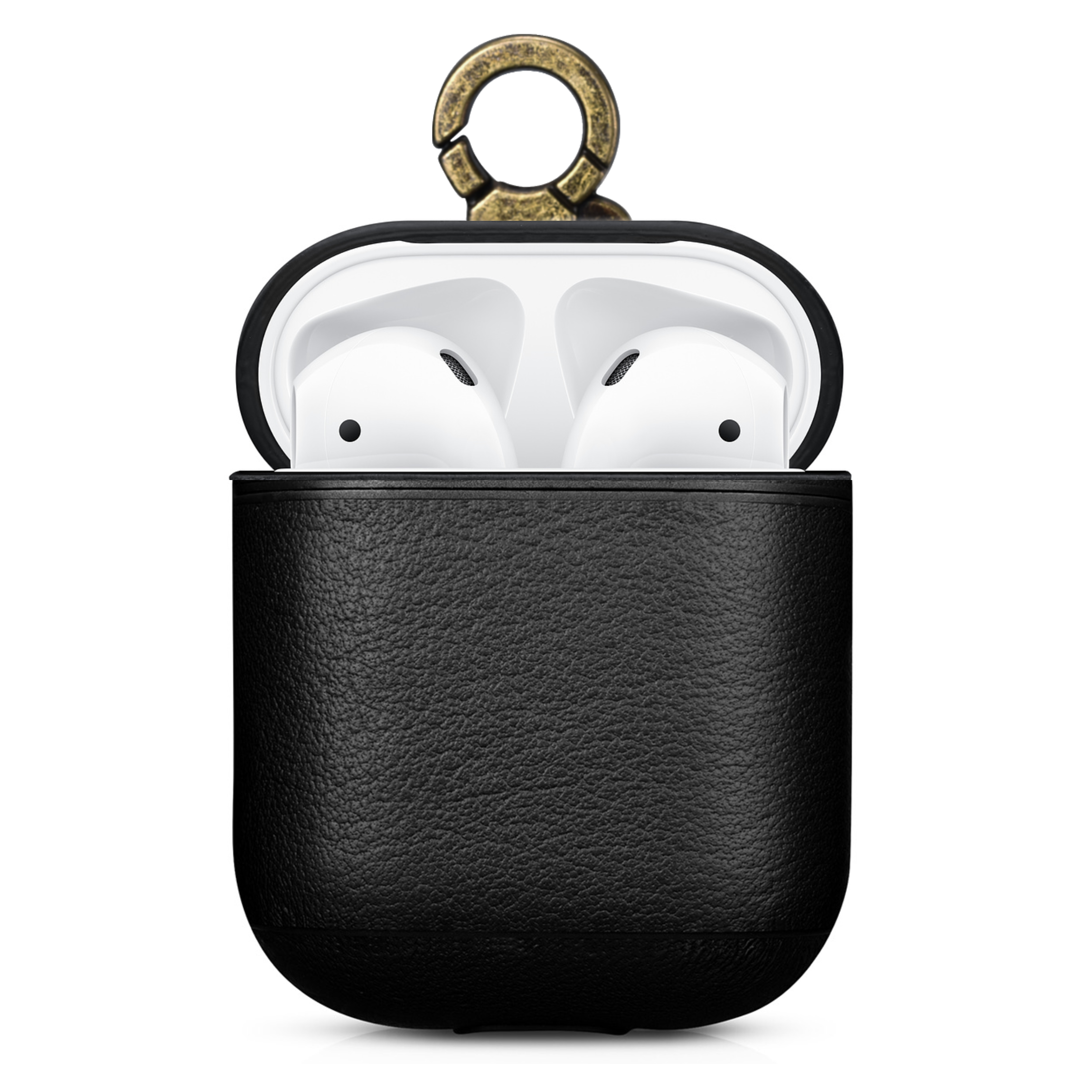 Leather AirPods 1 & 2 Case with Color Embossing, Black Edition