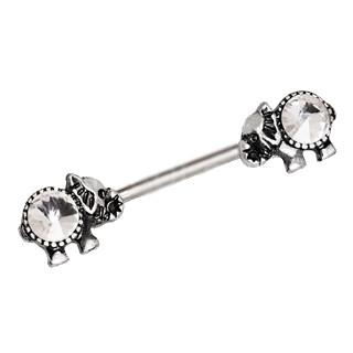 316L Surgical Steel Jeweled Elephant Nipple Bar