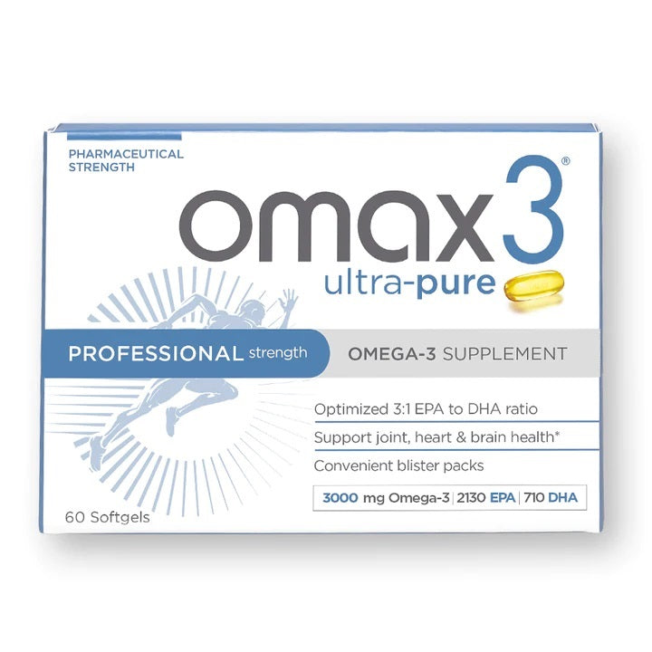 Omax3 Ultra-Pure Professional Strength Omega-3 Supplement, 60 softgels