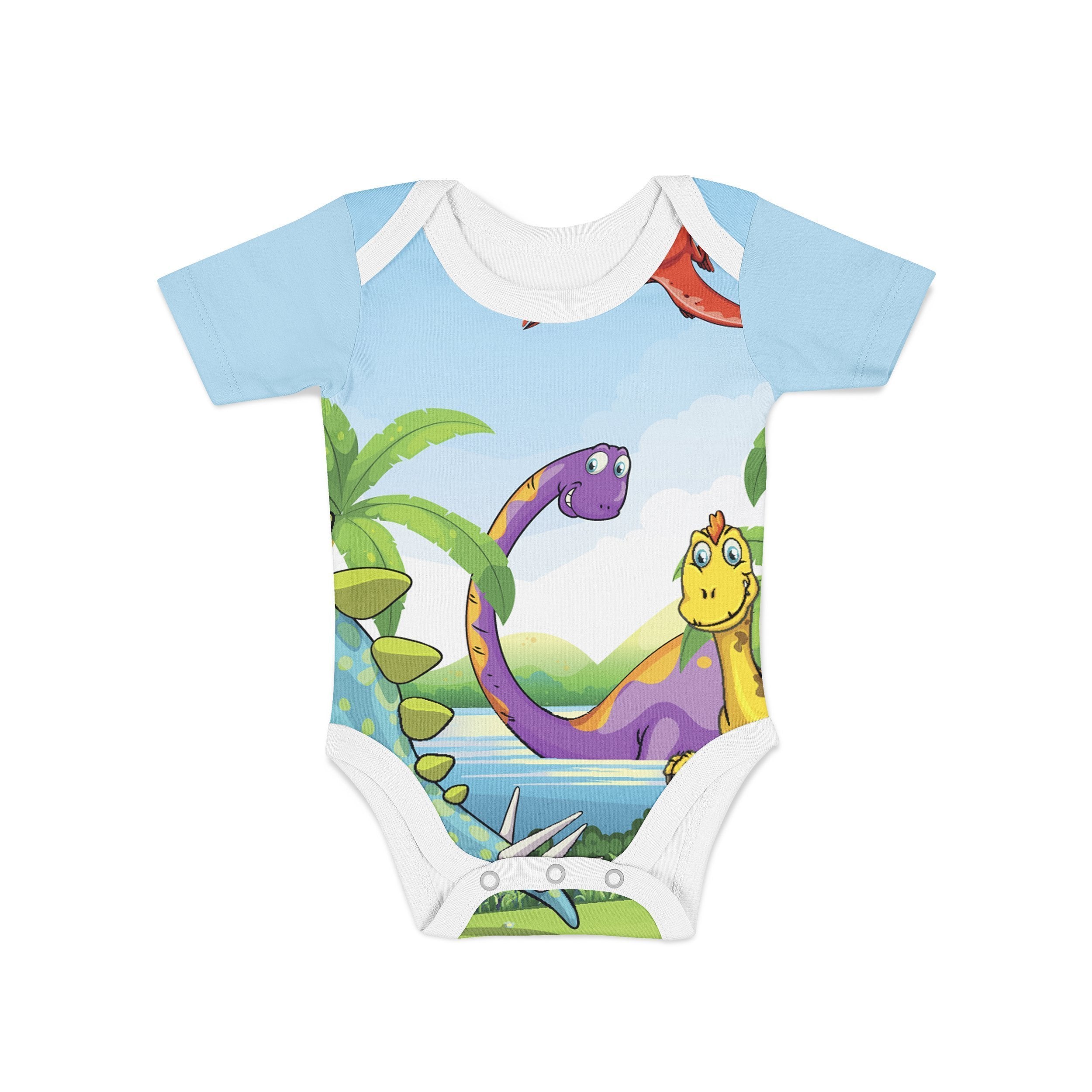 Infant Dino Island Onesie | Orange Poppy