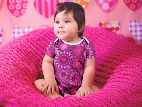 Vibrant Pink Flowers Onesie