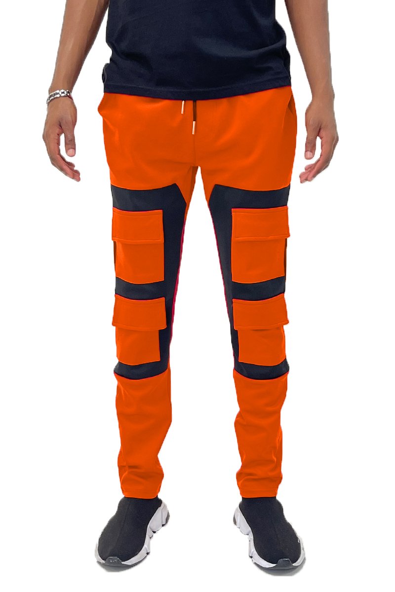 COLOR BLOCK CARGO TRACK PANTS