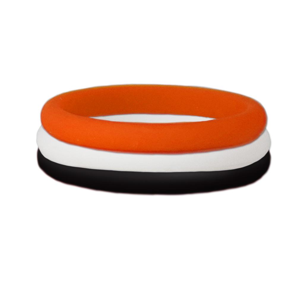 Black/Orange/White Stackable Silicone Ring | Mint Green Felix