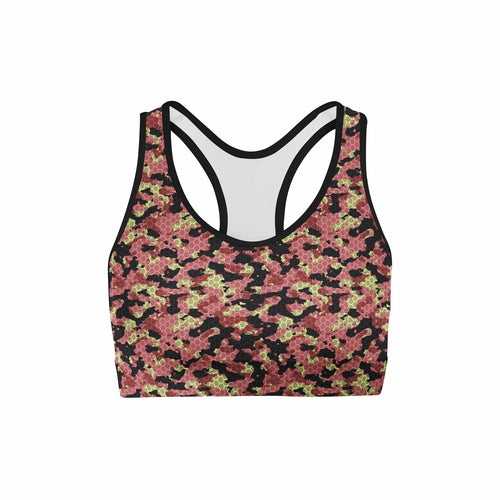 Pink Stone Camo Sports Bra