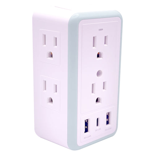 Zunammy 3 Sided Multi-Plug Outlet Surge Protector with 6 Outlets, 1