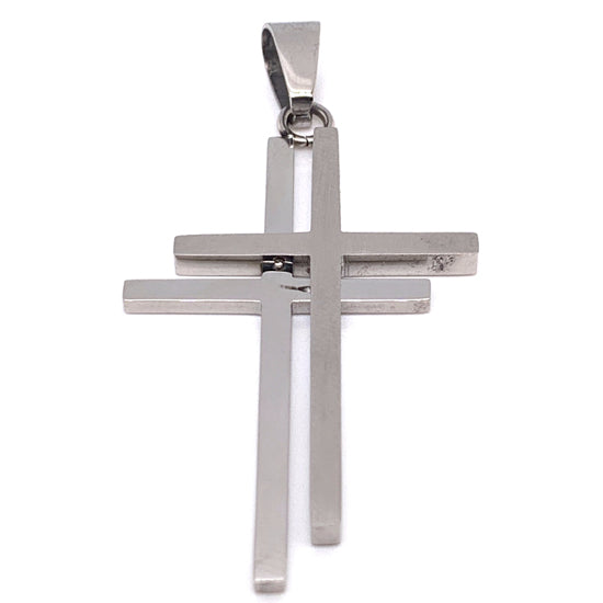 Double Cross Stainless Steel Pendant / PDJ3169