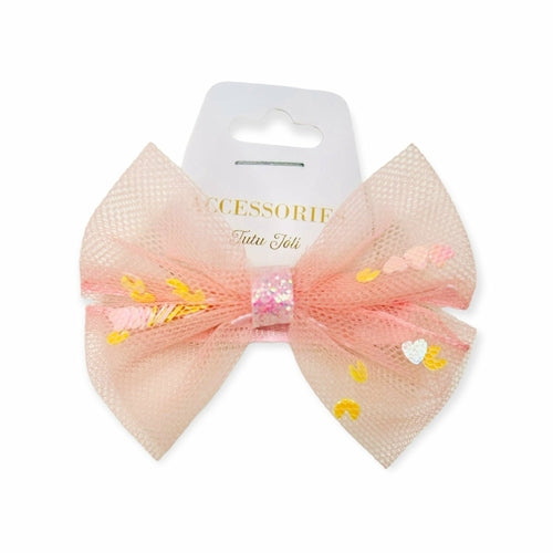 Hair Clip Bows For Girls | 2Inch Hair Clip Bow | Tulle Hair Bow For