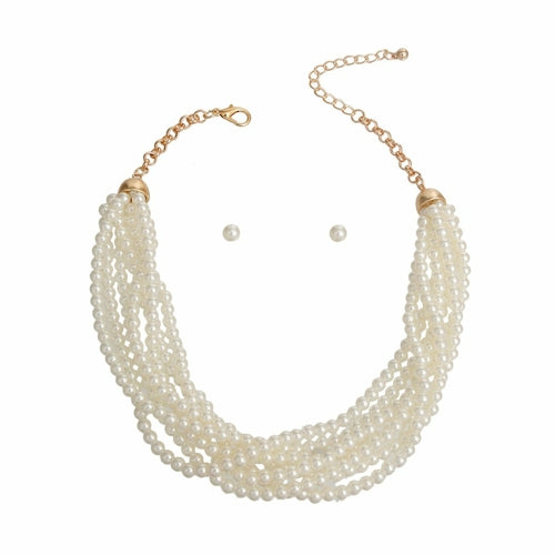 Cream Pearl Twist Necklace