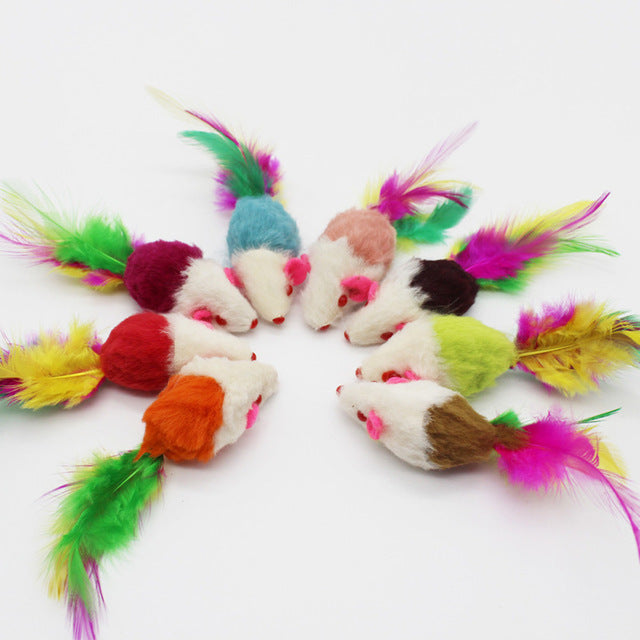 Pet Toy Furry Mouse Cat Kitten Real Fur Gravel - Zomdo Marketplace | Zomdo.com