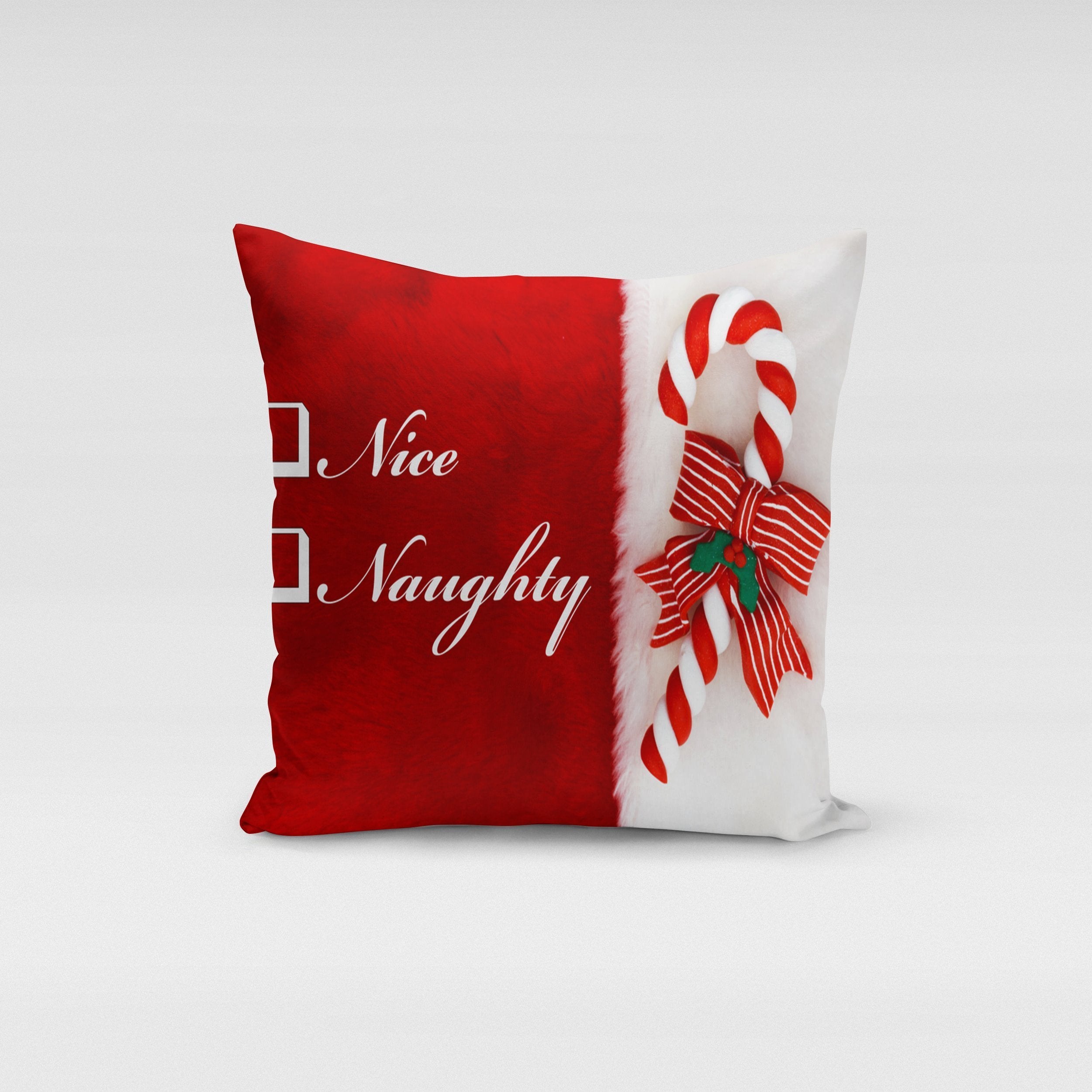 Naughty or Nice Pillow Cover | Orange Poppy