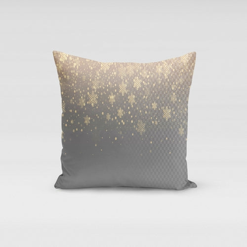 Snowflake Golden Pillow Cover