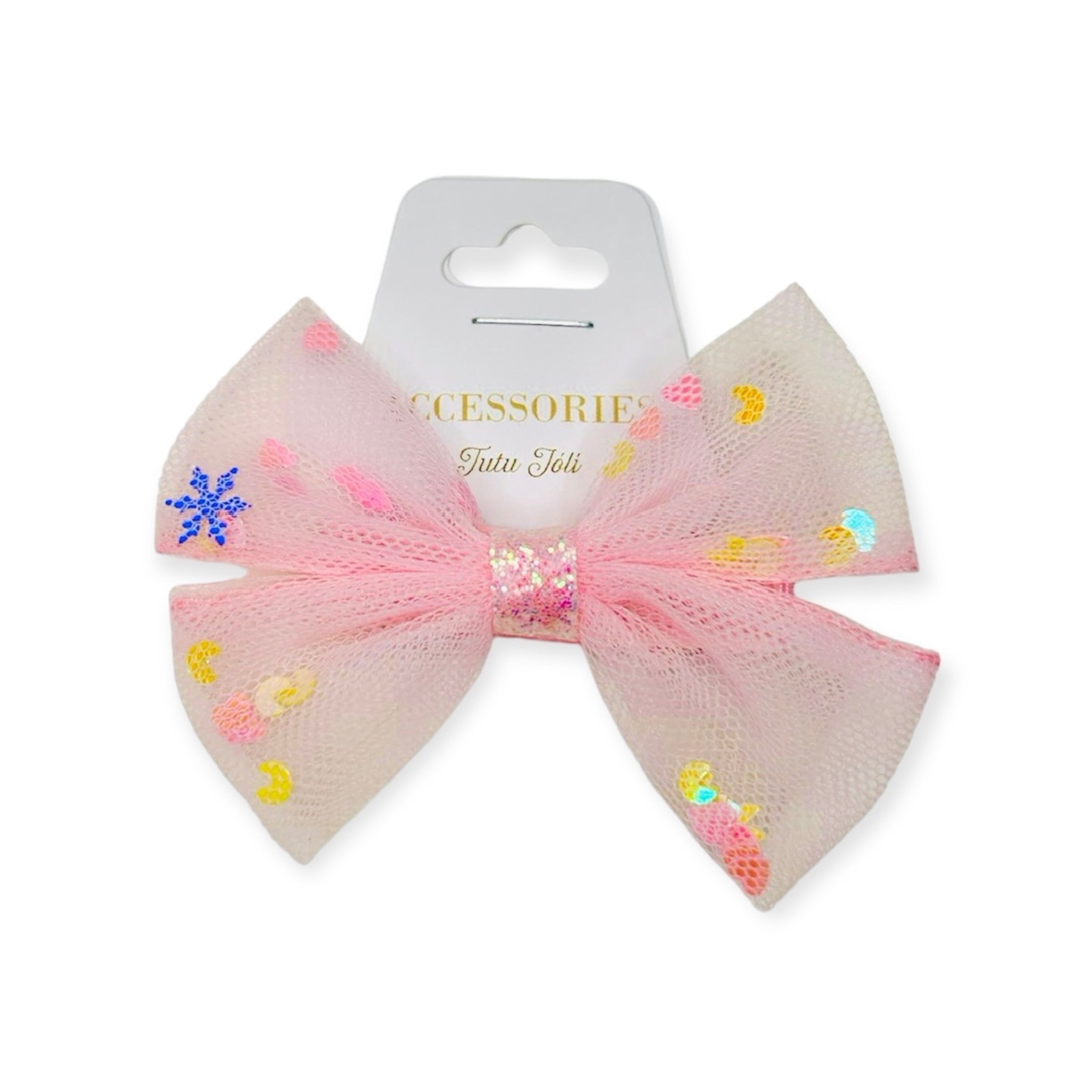 Hair Clip Bows For Girls | 2Inch Hair Clip Bow | Tulle Hair Bow For