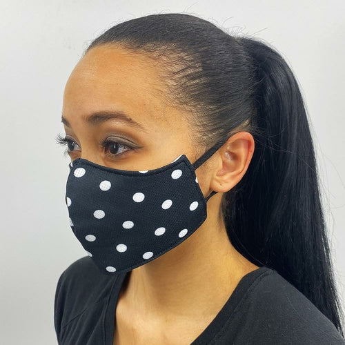 Black and White Polka Dot Face Cover