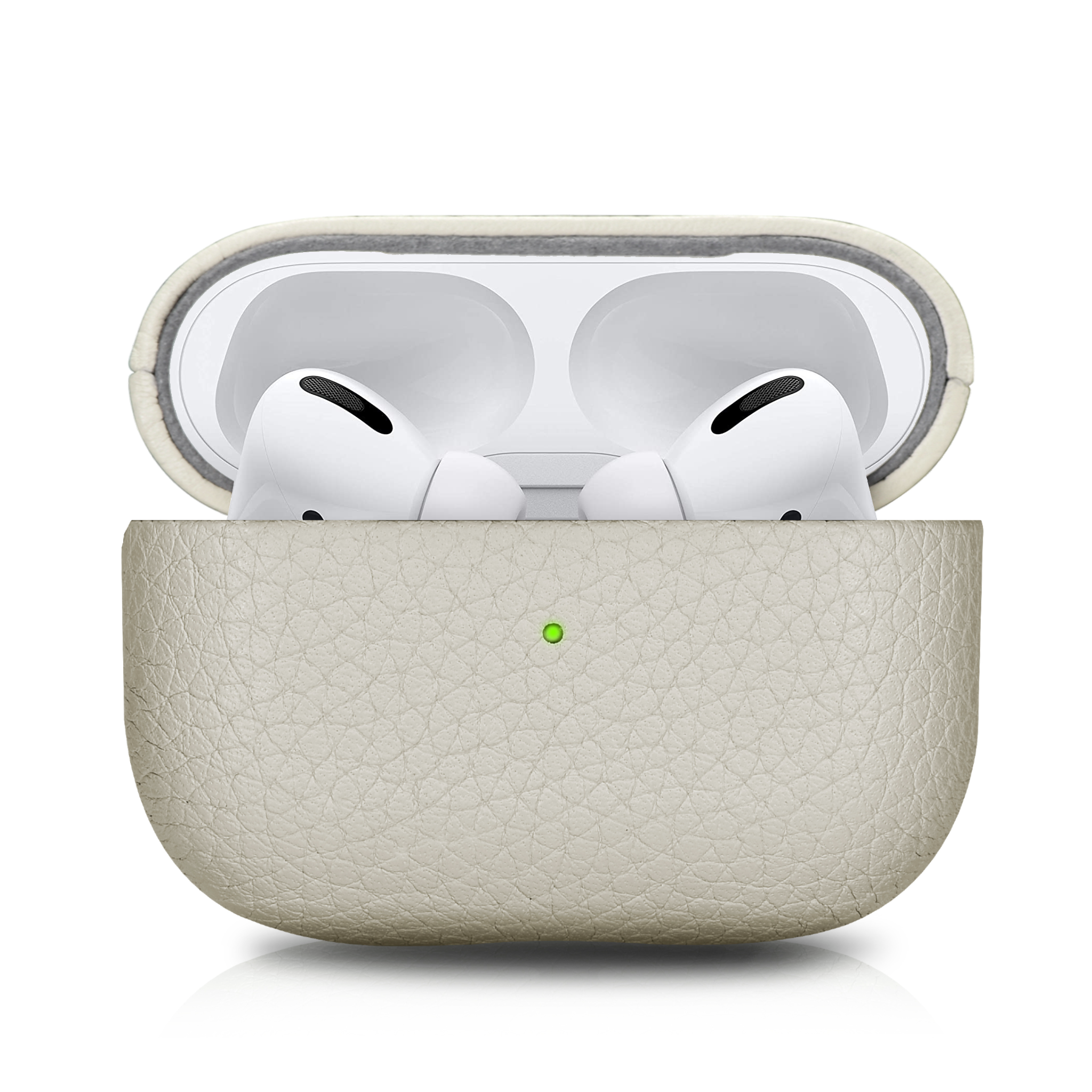 Custom Apple AirPods Pro Pebble Leather Case Debossed | Sand White |