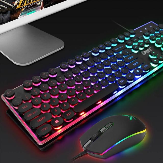 Ninja Dragons BX9 LED Backlight Gaming USB Wired Keyboard Mouse Set | Yellow Pandora