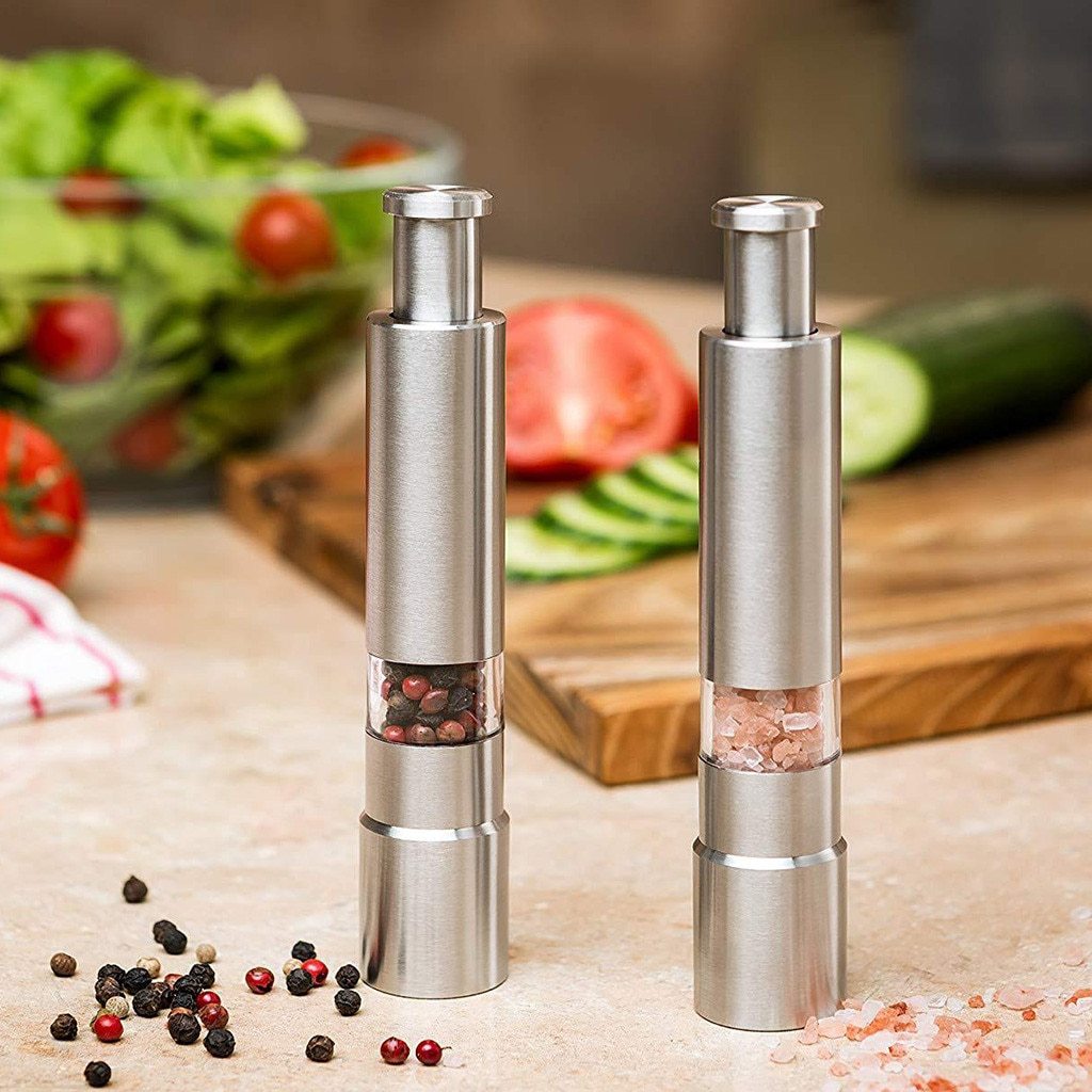 Premium Stainless Steel Salt and Pepper Spice Grinder | Yellow Pandora