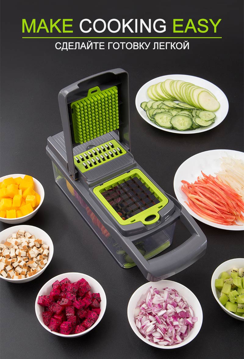 Multifunction Vegetable Fruit Slicer Chopper Food Container