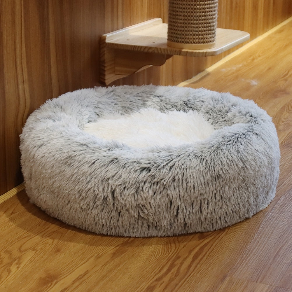 Pet Ultra Soft Long Plush Round Bed