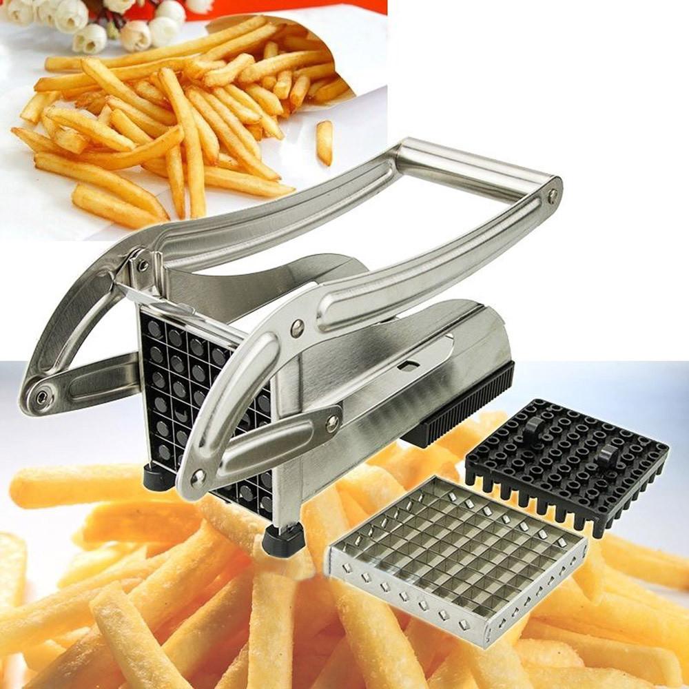 Stainless Steel French Fries and Potato Cutter with 2 Different Blades | Yellow Pandora