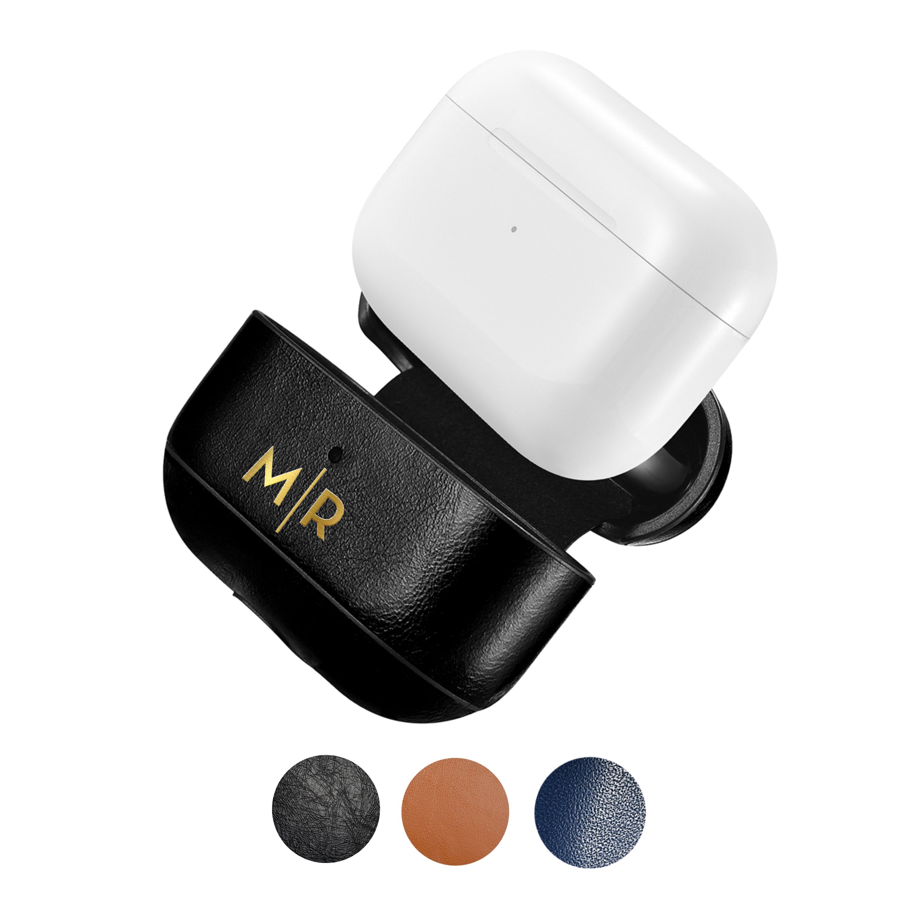 Custom AirPods Pro Vegan Nappa Leather Case | Black Brown Navy Blue