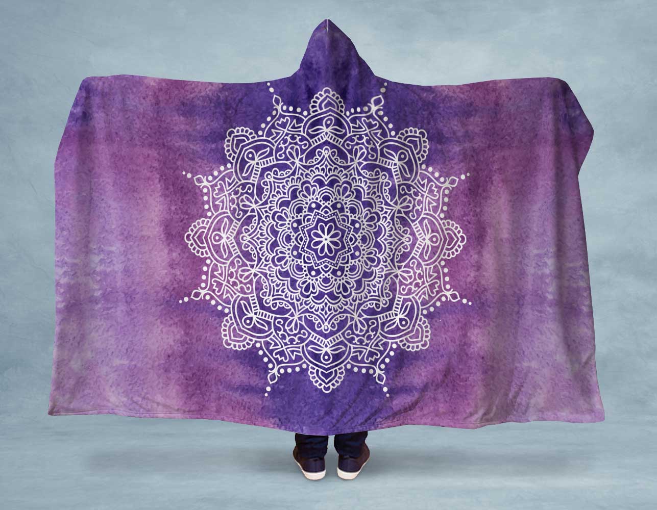 Purple Mandala Hooded Blanket | Orange Poppy