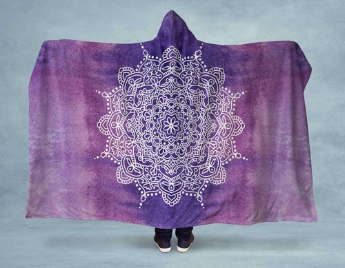 Purple Mandala Hooded Blanket