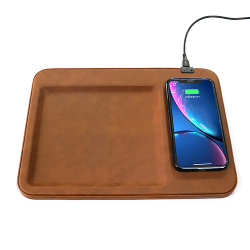 Table Top Organizer Tray with Wireless Charging Pad