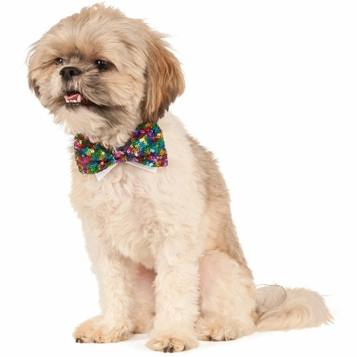 Rainbow Sequins Pet Bowtie