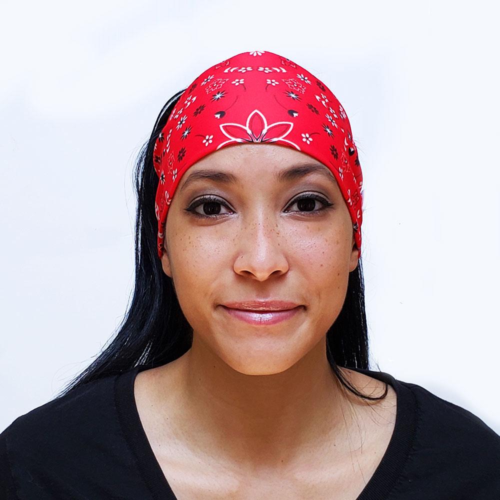 Red Bandana Button Headband