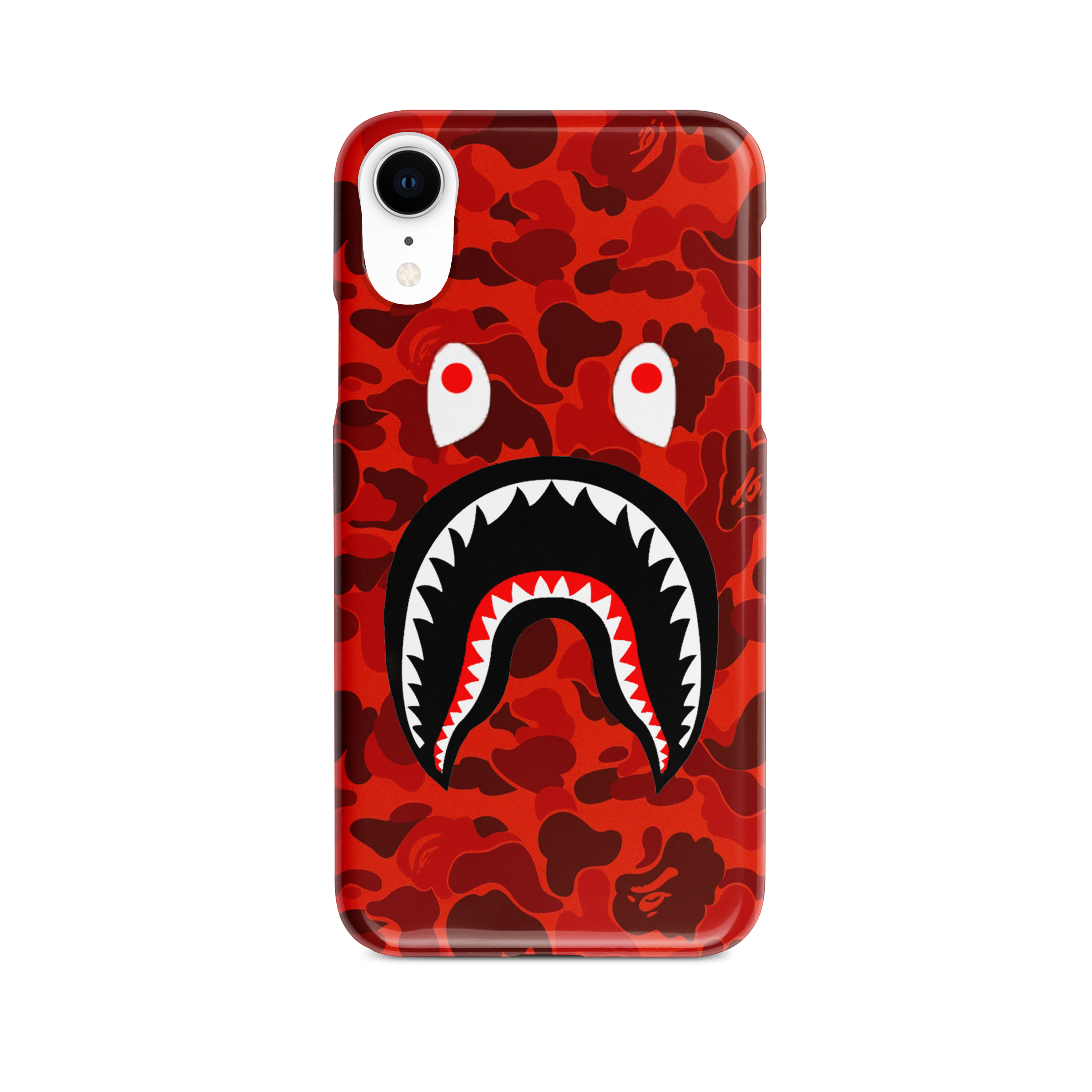 Red Camo Shark Mouth iPhone Case