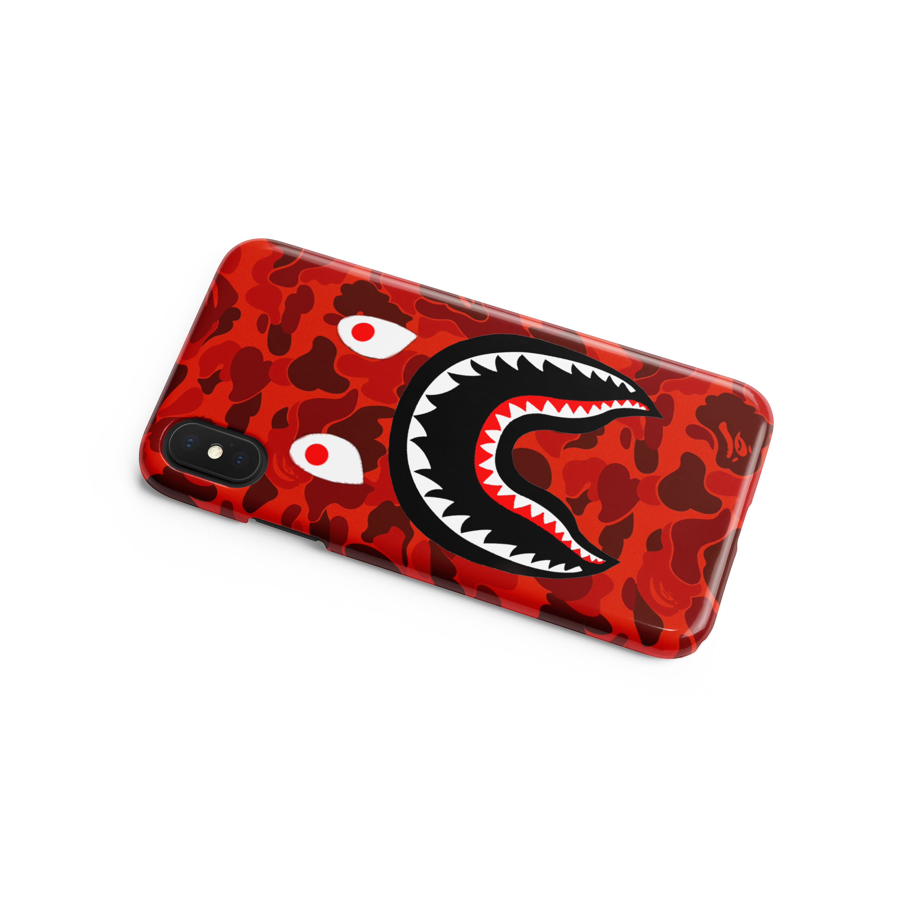 Red Camo Shark Mouth iPhone Case