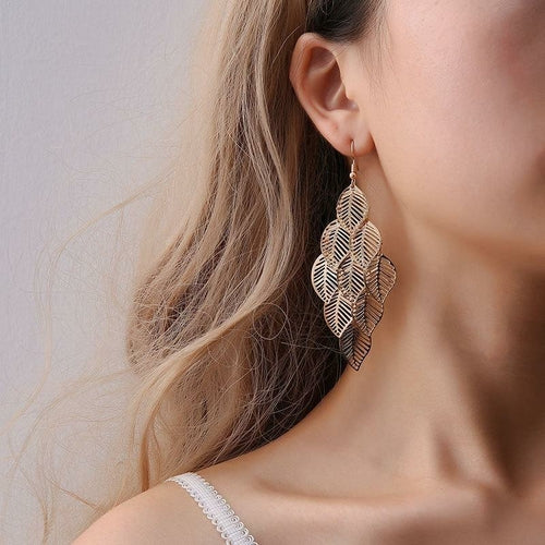 Dangling Leaf Earrings