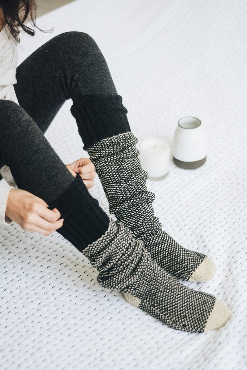 Cozy Ribbed Knit Lounge Socks