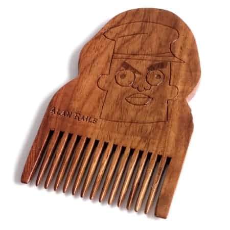 Rick & Morty Alan Rails Wooden Beard Comb | Puce Oliver