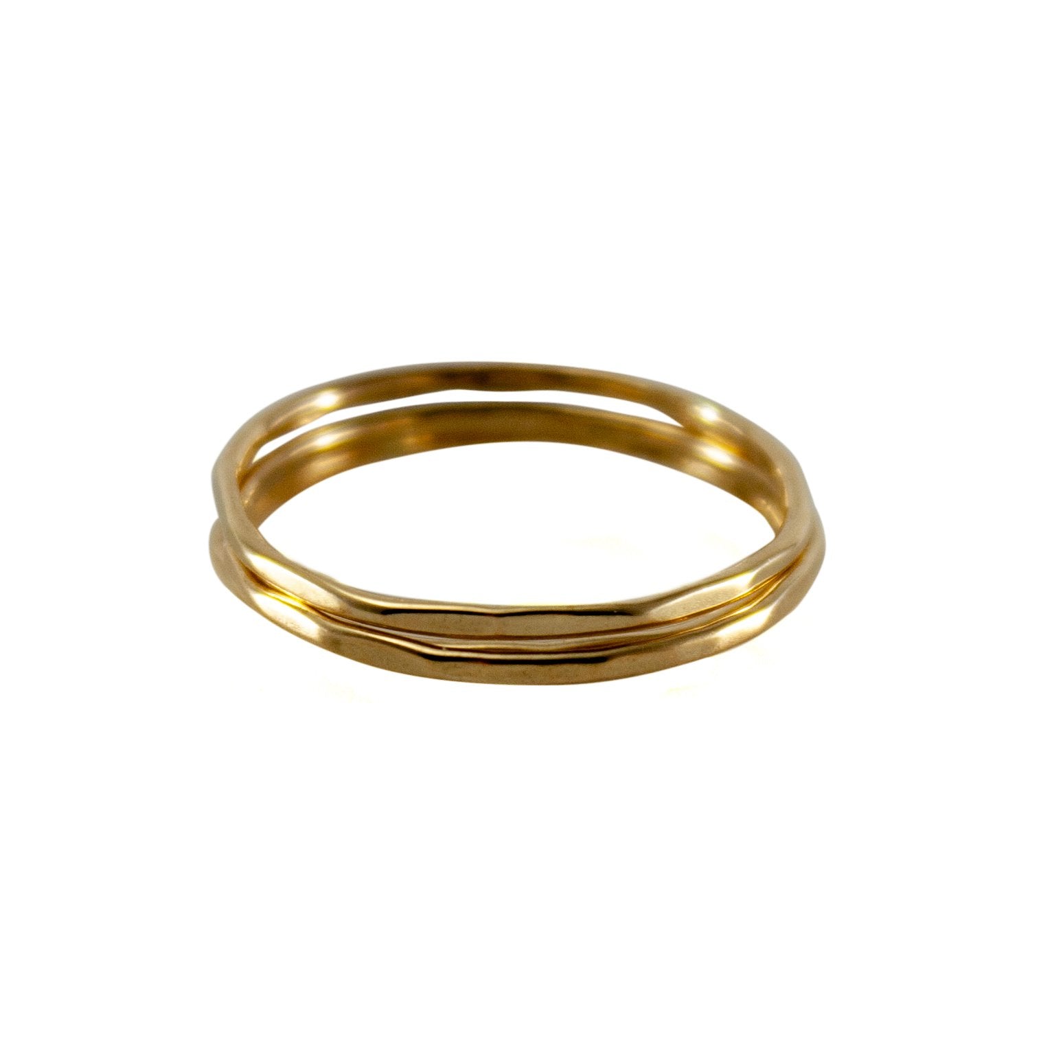 Hammered 14k Gold-Filled Slim Ring Stack