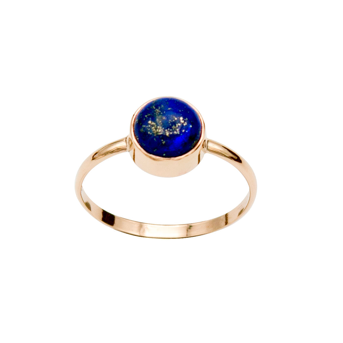 Lapis Lazuli Round Bezel 14k Gold-Filled Ring