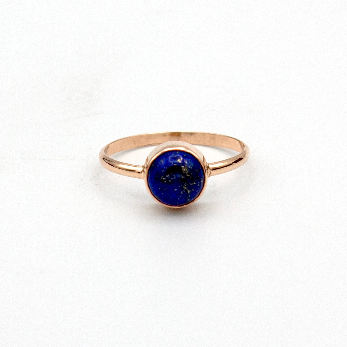 Lapis Lazuli Round Bezel 14k Gold-Filled Ring