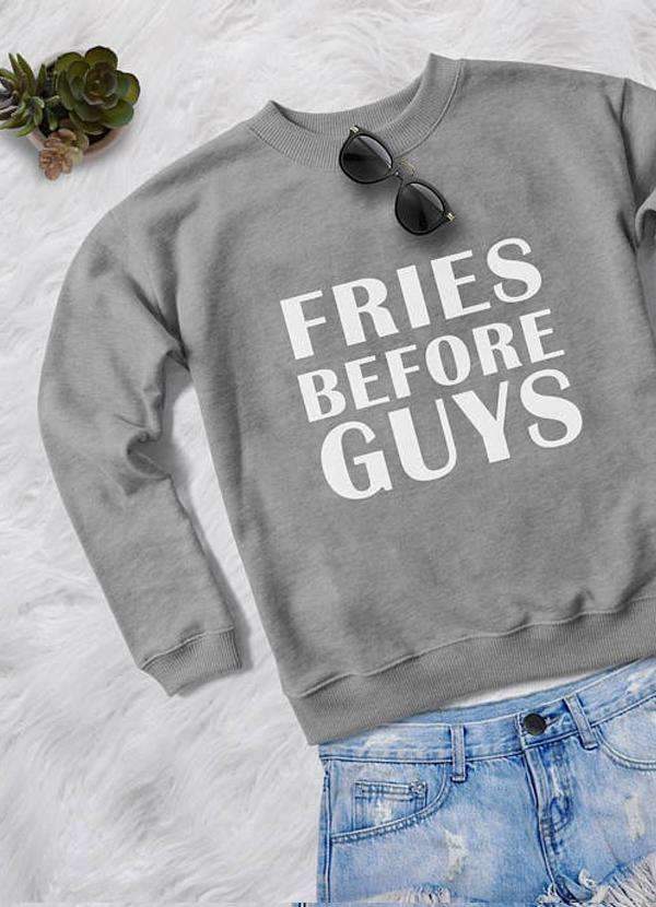 FRIES BEFORE GUYS WOMEN PRINTED SWEAT SHIRT | Scorpius