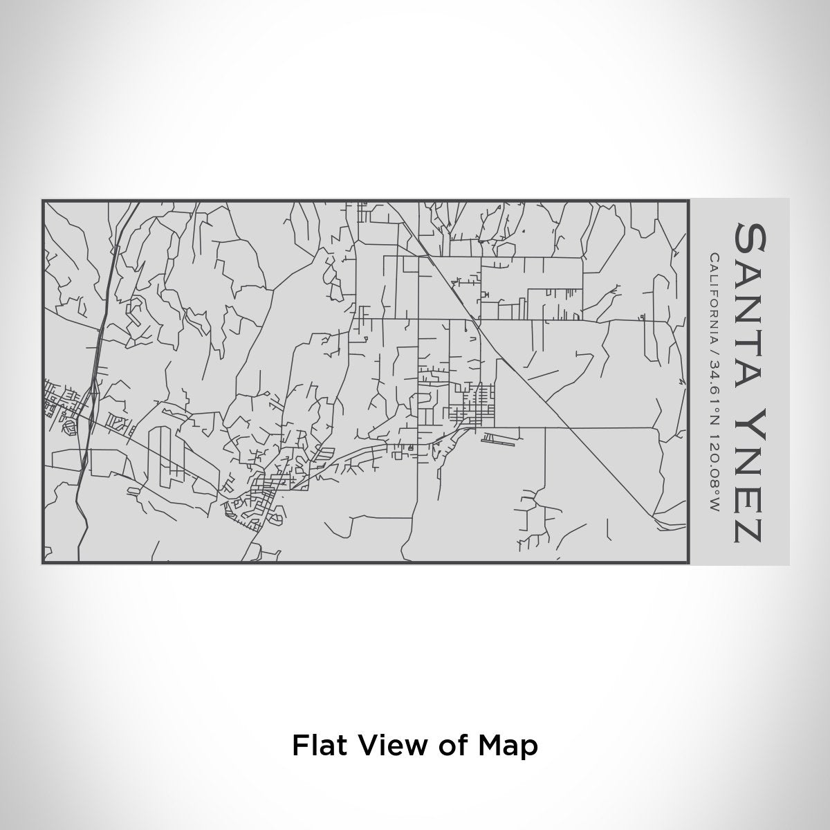 Santa Ynez - California Engraved Map Insulated Bottle