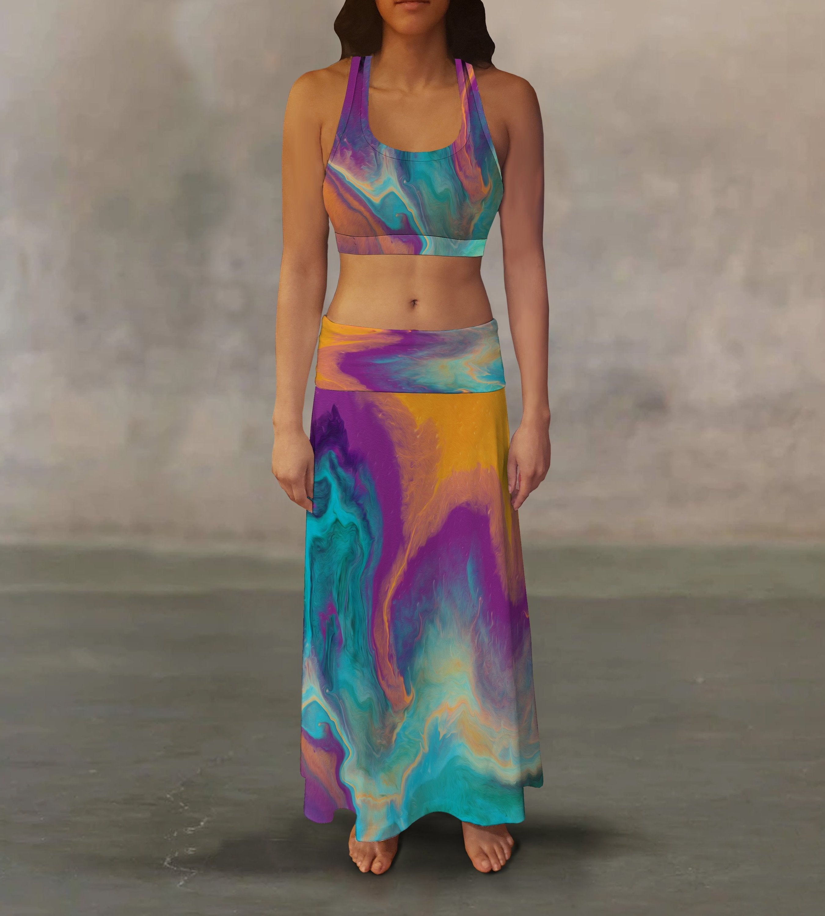 Midnight Liquid Maxi Skirt