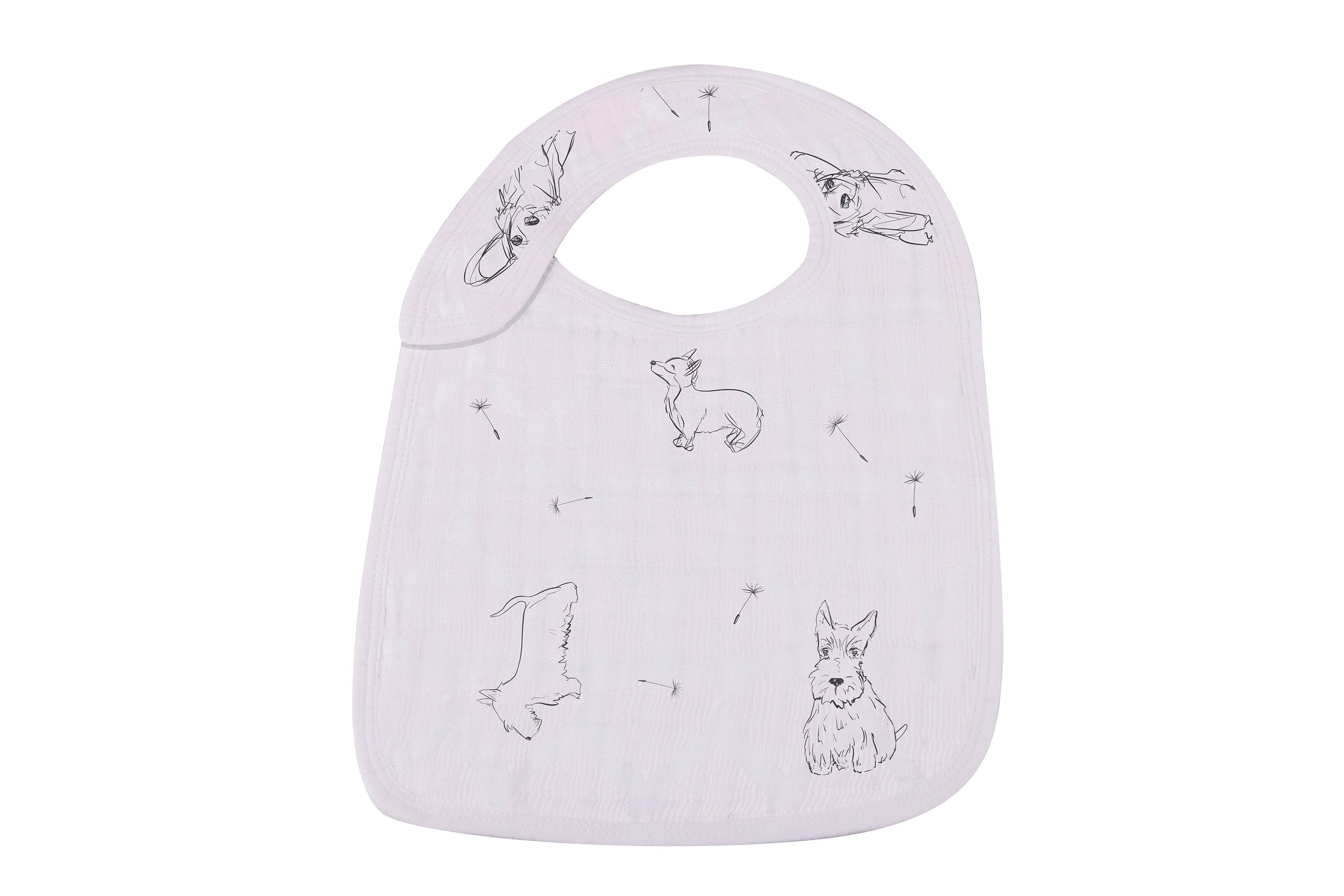 Dandelions Bamboo Muslin Snap Bibs 3PK