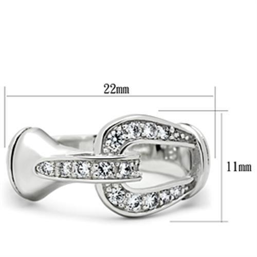 SS050 - Silver 925 Sterling Silver Ring with AAA Grade CZ in Clear